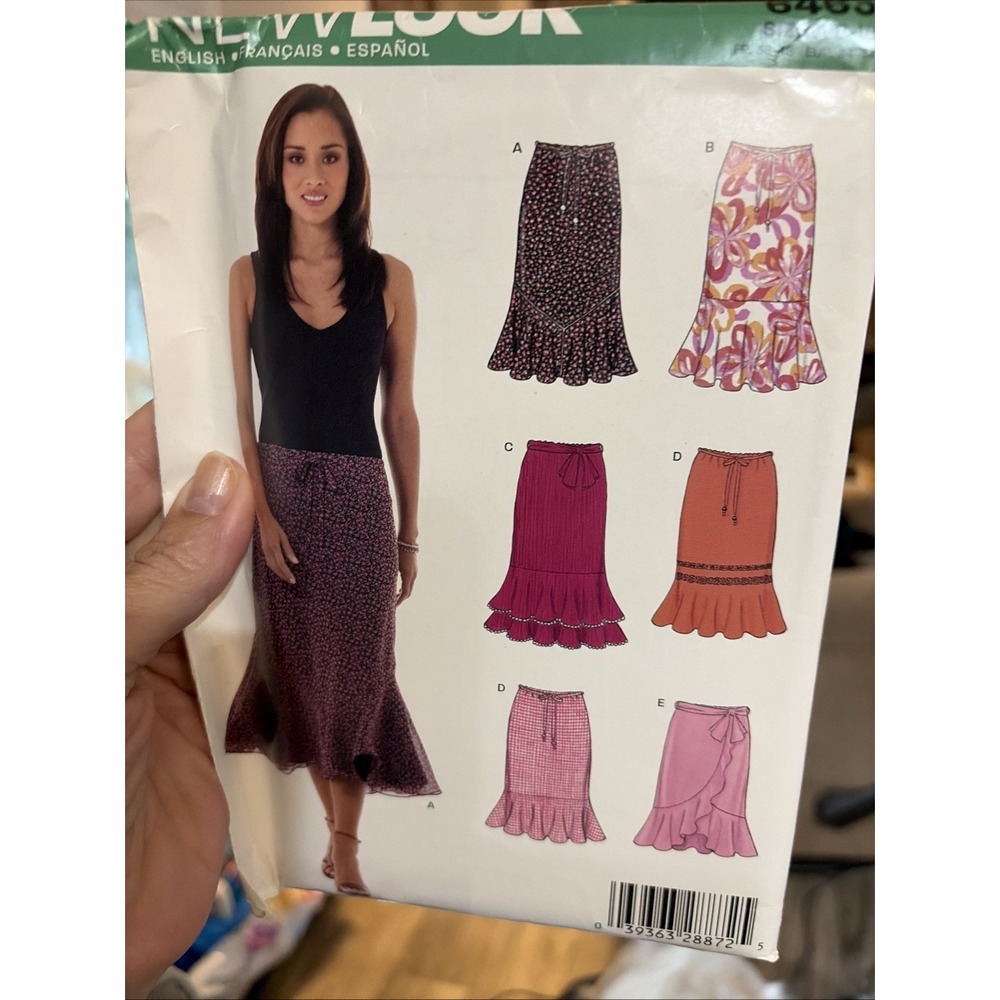 New Look 6463 Misses Skirts trumpet wrap flounce Sewing Pattern 8-18 Uncut